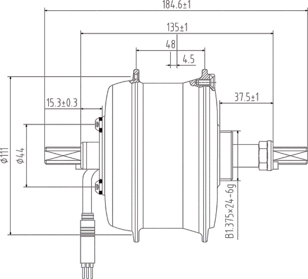 Drawing-of-DGW12MS-Rear-Drive-Motor-city-bike Drawing-of-DGW12MS-Rear-Drive-Motor-city-bike